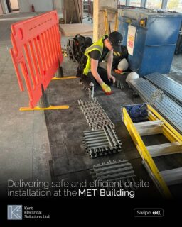 Freddie prepared shallow and deep slotted uni for ceiling installation at the MET Building. Each section was filed for smooth edges and treated with galv spray to support long term performance. 

This preparation helps you achieve a cleaner and safer installation once the uni is fixed in place. 
Our team also added site lighting in areas that needed improved visibility so ongoing works remain safe and efficient.

For project support, call 01474 878352 or visit kentelectricalsolutions.co.uk
To discuss your next project, call 01474 878352 or visit kentelectricalsolutions.co.uk

#KentElectricalSolutions #ElectricalInstallation #OnSiteWorks