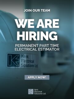 Kent Electrical Solutions Ltd are looking for a Permanent Part Time Electrical Estimator to join the team.

You’ll be supporting commercial electrical projects across Kent, London and the South East, working alongside an experienced team delivering projects from design through to completion.

Experience using Simpro and Countfire is desirable but not essential as training can be provided for the right person.
We’re looking for someone organised, reliable and confident working within a fast paced commercial environment.

No agencies please.
If you’re interested or would like more information, get in touch with the team today.

Call 01474 878352 or visit kentelectricalsolutions.co.uk

#KentElectricalSolutions #ElectricalEstimator #CommercialElectrical